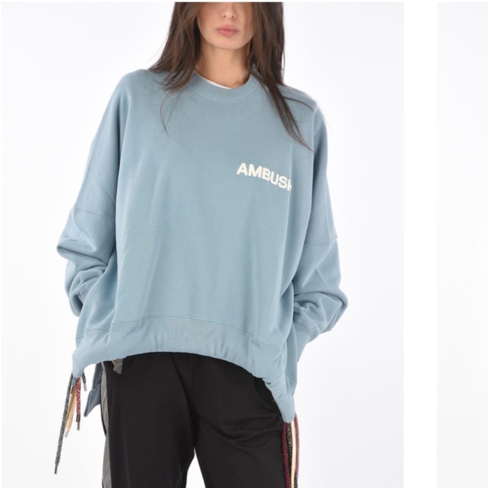 Ambush Oversized Crew-Neck Sweatshirt With Multi Colored Laces Size Medium